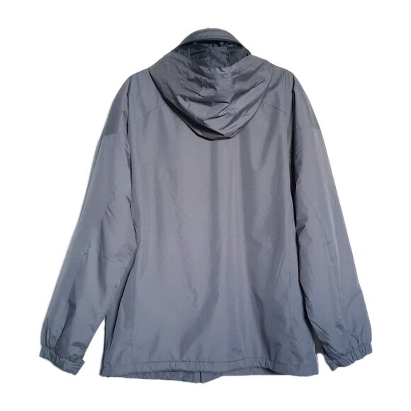 Izod Men Gray Performx Hooded Fleece Lined Jacket Front Side Zip Pockets Sz S - Picture 2 of 6